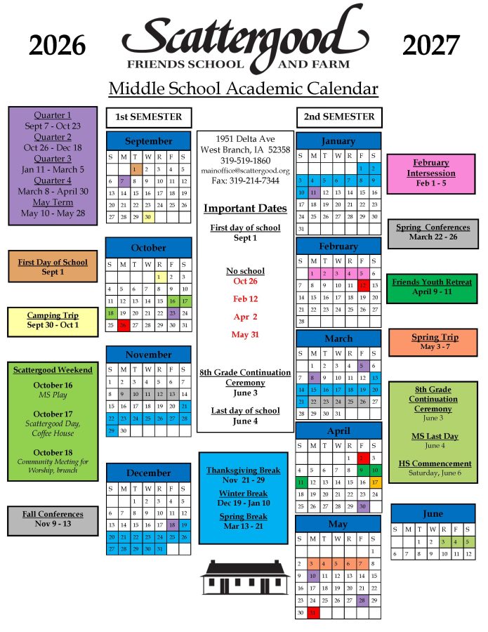 2026 2027 academic calendar middle school