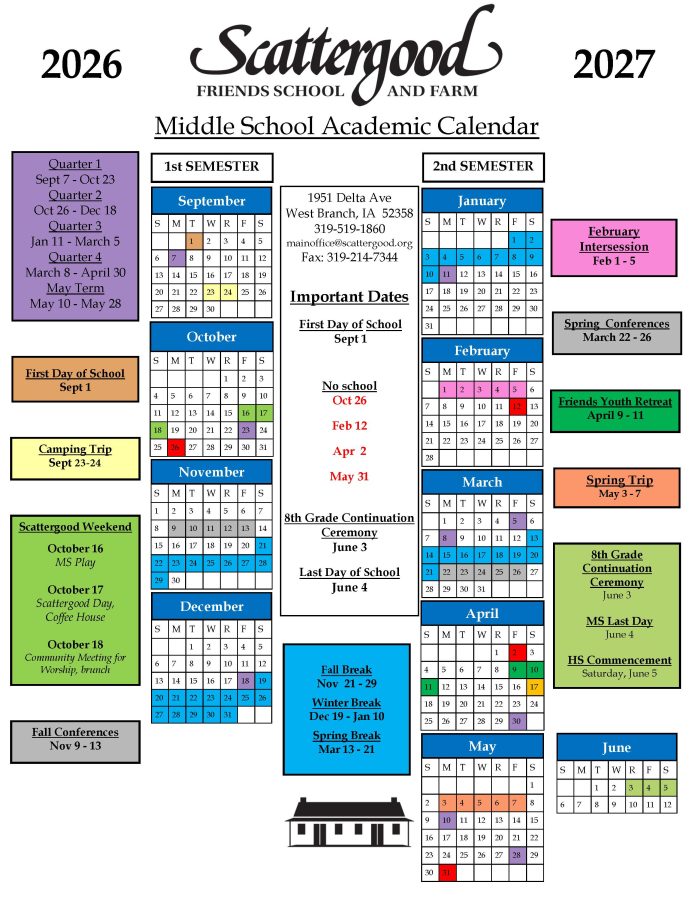 new 2026 2027 academic calendar middle school 3